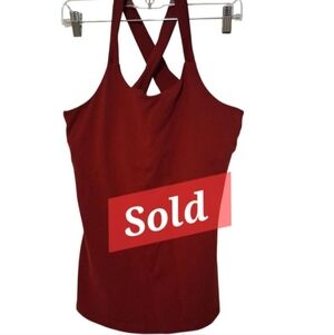 KiraGrace Women's Tank Top Burgundy M Sporty Yoga Activeware